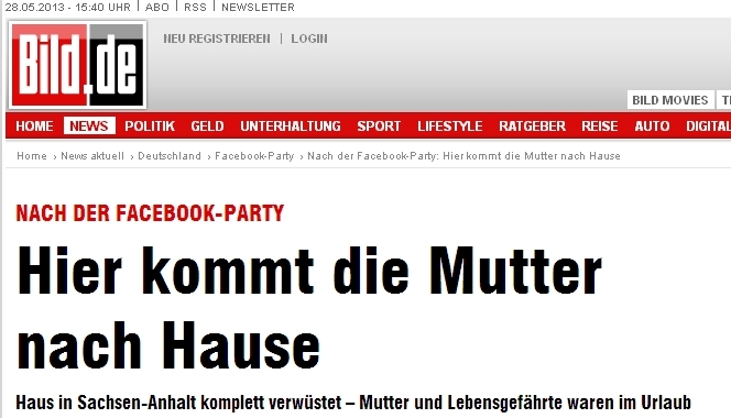 Überschrift: Drama und entsetzen!